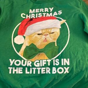 Christmas kitty joke sweatshirt